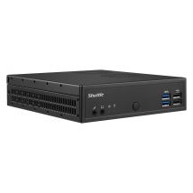 Shuttle XPC slim Barebone DH02U, Intel Celeron 3865U, 4x HDMI 2.0b 1x LAN, 1x COM, incl. VESA , fonctionnement permanent 24/7