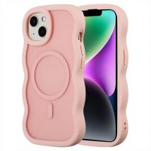 Selencia Coque arrière Wavy avec MagSafe pour Apple iPhone 14 / 13 - Soft Pink