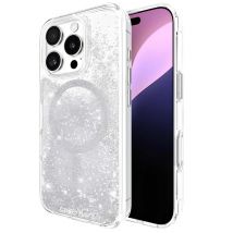 Coque pour iPhone 16 Pro MagSafe Antimicrobienne Effet Cascade Pailleté Argent
