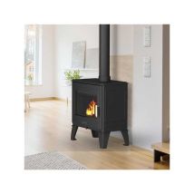 Poêle à bois SUPRA Charles FR9016210B fonte 8,7 kW Vision horizontale noir