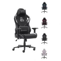 Newskill Takamikura V2 - Chaise Gaming Bleu avec Coussins Cervical et Lombaire, Tissu Respirant, Reclinable à 180°, Charge Max 136 kg