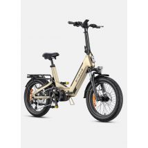 Vélo électrique ENGWE L20 3.0 Pro Gold. Équipé d'un moteur central de 100 Nm, d'une suspension intégrale, d'une autonomie de 140 km, d'une charge 
