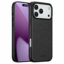 Accezz Coque arrière en cuir avec MagSafe pour Apple iPhone 17 Pro Max - Onyx Black