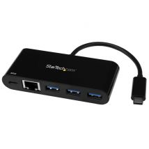 Adattatore da USB-C a Gigabit Ethernet di StarTech.com con hub USB 3.0 a 3 porte e USB Power Delivery - Nuovo