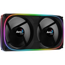 Aerocool ASTRO24 Doble Ventilador PC 12cm ARGB LED Soporte Antivibración Negro - Nuevo