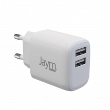 Jaym - Chargeur Rapide 12w 2 Usb 2,4a pour Apple iPhone, Samsung, Android, Macbook, Tablettes - Blanc pour iPad Pro, iPhone 15/14/13 Plus Pro Max, 