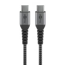 Goobay 49301 cable USB USB 2.0 0,5 m USB C Negro, Gris - Nuevo