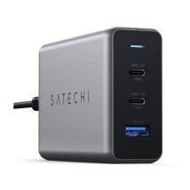 Chargeur 100W PD avec 2 Ports USB-C et USB-A Compact Gris