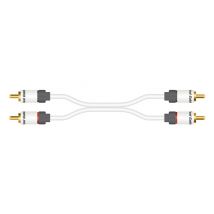 Real Cable 2x RCA-2x RCA, 2m câble audio 2 x RCA Blanc