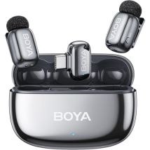 Microfono wireless Boya Mini 2 USB-C, riduzione rumore IA -40 dB, 24 bit, 48 kHz, 2 trasmettitori, portata 100 m, controllo app - Nuovo