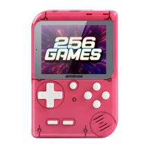 Console portatile AMSTRAD Palm-Sized trasparente rossa LCD colore 256 giochi integrati - Nuovo