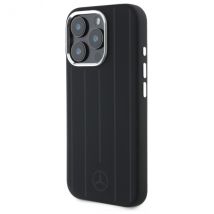 Funda Mercedes para iPhone 16 Pro Max 6.9 negra rígida Silicona Rayas Verticales Tonal MagSafe - Nuevo