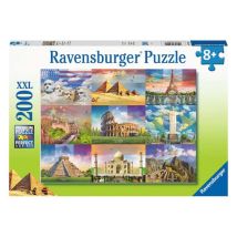 Puzzle XXL 200 pezzi - Scopri i monumenti del mondo - Nuovo