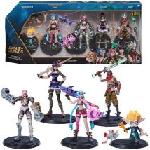 League of Legends , paquete con figuras coleccionables y accesorios de Jinx exclusiva, Heimerdinger, Vi, Caitlyn y Ekko de 10.2 cm, a partir de 12 