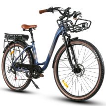Bicicleta eléctrica SAMEBIKE RS-A07 de 28 , motor de 500 W, batería de 36 V y 13 Ah, cómoda para ciudad y ocio, para mujer - Nuevo