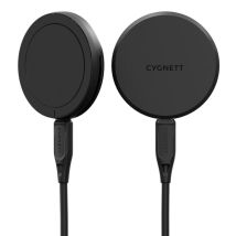 Cygnett ChargePuck Qi2.0 Écouteurs, Smartphone Noir USB Recharge sans fil Charge rapide Intérieure