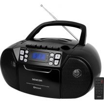 Reproductor de CD/Casete - SENCOR - SPT 3907 B - 4 W - Bluetooth - Negro - Nuevo