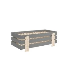 Camas Modulo Puzzle Apilables Gris 90x200 cm - Diseño Minimalista para Niños - Nuevo