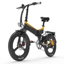 Bicicletta Elettrica G650 | Velocità Massima 35 km/h | Autonomia 45 km | Motore 500W | Batteria 48V 12.8Ah | Pnei da 20 PolliciT | Nero Giallo - Nuovo