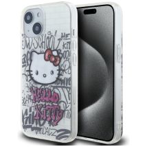Étui Hello Kitty Kitty On Bricks pour iPhone 15, blanc