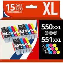 123CONSOMMABLES - PGI550/CLI551 XL - Cartucce d'inchiostro compatibili con Canon 550 551 per Pixma MX925 iP7200 iP7250 MG5650 MG7550 MG6350 MG6650 