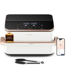 Cosori Dual Blaze Twinfry Chef Edition Doppia 10 L Autonoma 2800 W Friggitrice ad aria calda Oro rosa, Bianco - Nuovo