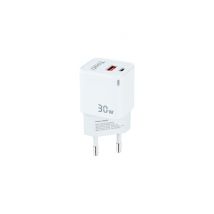 Chargeur Gan Tooq USB-C/Pd 30W +Usb-A/Qc 30W