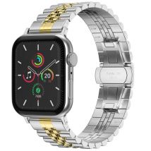 Selencia Bracelet Metallique Jubilee pour Apple Watch | 44/45/46/49 mm - Argent et Or