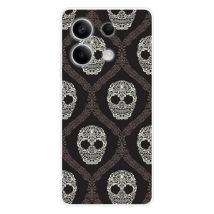 Coque en silicone - Compatible Xiaomi Redmi Note 13 5G - design floral skull