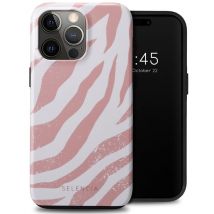 Selencia Coque arrière Vivid pour Apple iPhone 15 Pro Max - Colorful Zebra Old Pink