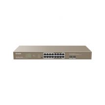 Tenda TEG1118P-16-250W commutateur réseau Non-géré Gigabit Ethernet (10/100/1000) Connexion Ethernet, supportant l'alimentation via ce port (PoE) 1U 