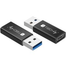 Techly IADAP USB3-AFT changeur de genre de câble USB A USB C Noir