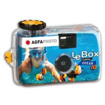 AGFA PHOTO 601020 - Appareil Photo Jetable LeBox Flash, 27 photos, Objectif Optique 31 mm - Bleu