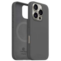 Crong Funda para Apple iPhone 16 Pro MagSafe de silicona suave a prueba de golpes Gris antracita - Nuevo