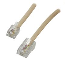 MCL Cordon plat RJ11 6P/4C - RJ45 2 metres 2 m Gris