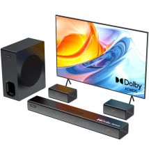 Hiwill A51 PRO barre de son TV 5.1 - Dolby Avec Caisson 6,5 Sans Fil 2 Enceintes Surround - Noir