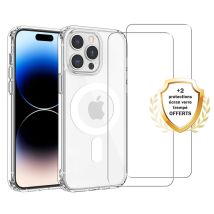 EVETANE iPhone 14 Pro Max Funda Transparente Compatible Magsafe + 2 Gafas Protección Pantalla - Nuevo