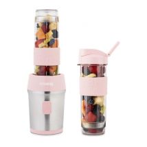 Mini blender - SMOO12 - 300 W - 570 mL - Rose pastel - 2 gourdes incluses