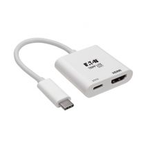Tripp Lite U444-06N-H4K6WC Adaptador USB-C a HDMI 4K 60Hz con Carga PD, HDCP 2.2, Blanco - Nuevo