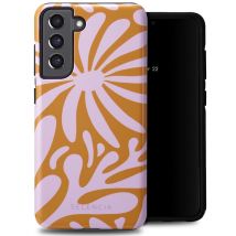 Selencia Coque arrière Vivid pour Samsung Galaxy S21 FE - Modern Bloom Pink