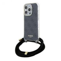Étui Guess pour iPhone 15 Pro 6.1 noir étui rigide Crossbody Cord 4G Print