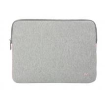 Housse à Mémoire de Forme pour Ordinateur 12.5-14 , Pochette Protection PC/Notebook Compatible MacBook Air/Pro 13.3 , Intérieur Doux, Gris/Rose