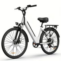 Bicicleta Eléctrica URLIFE E26 - Motor 250W Batería 36V 13Ah Neumáticos de 26 Frenos de Disco - Blanco - Nuevo