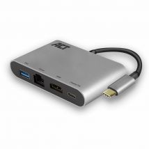 ACT AC7040 station d'accueil Avec fil USB 3.2 Gen 1 (3.1 Gen 1) Type-C Gris