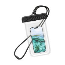 Pochette Étanche Renforcée Flottante pour Smartphone avec Cordon au Tour de Cou Transparent