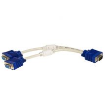 Akyga AK ad 20 VGA cavo adattatore Y maschio 2 X femmina, Blu VGAx2 Blanco - Nuevo