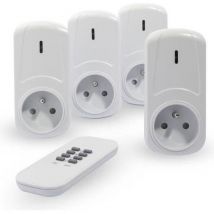 CHACON Kit di 4 prese on/off telecomandate + telecomando - Nuovo