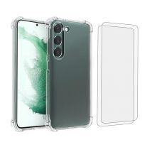 EVETANE Coque Samsung Galaxy S23 Plus Antichoc Silicone + 2 Vitres en verre trempé Protection écran