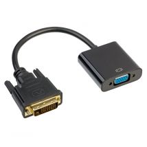 Akyga AK-AD-50 câble vidéo et adaptateur 0,15 m VGA (D-Sub) DVI Noir