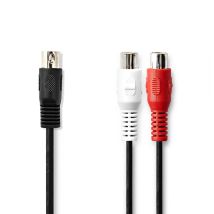 Nedis CAGL20250BK02 câble audio 0,2 m DIN (5-pin) 2 x RCA Noir